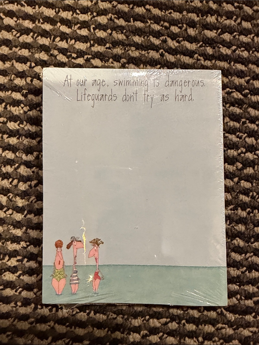 Whimsical Beach Quote note pad with magnet attached- Pastel Blue & Seafoam
